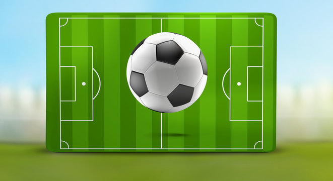 soccer ball soccer field 3d-illustration