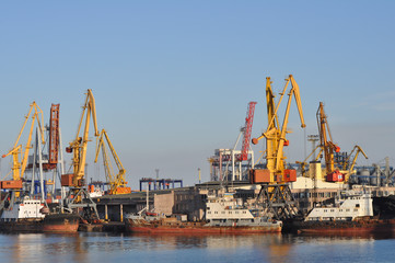 Fototapeta na wymiar Industrial Harbor Crane