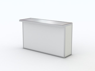 Counter, reception or bar furniture piece.