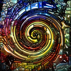 Foto op Canvas Metaphorical Spiral Color © agsandrew