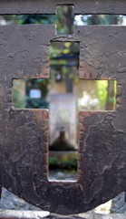 Ruins of a Catholic. Italian ancient architecture. Rhodes. Greece.