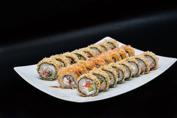 food dish sushi cocktails menu