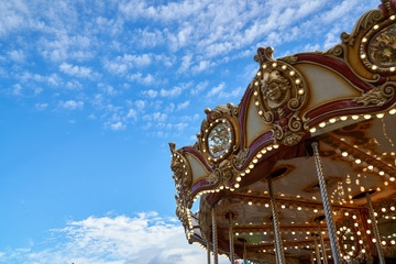 carousel details in amusement park