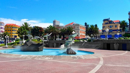 Sunny summer day in A Coruña city, Galicia, Spain
