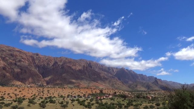 cloud lapse over a valley in Tafraout Morocco