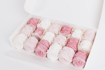 Set of delicious  marshmallow, colorful dessert