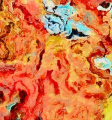 Close up oil paint abstract background. Art textured brushstrokes in macro. Part of painting. Old style artwork. Dirty watercolor texture. Modern pattern. Chaotic splashes. Multi-colors design.