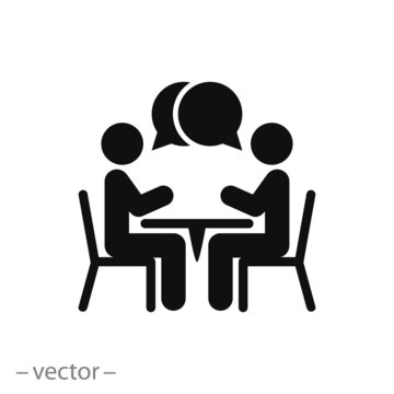 two people at the table icon, vector illustration eps10