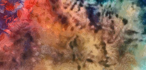 Detailed close-up grunge multi color abstract background. Dry brush strokes hand drawn oil painting on canvas texture. Creative simple pattern for graphic work, web design or wallpaper.  - 236660980