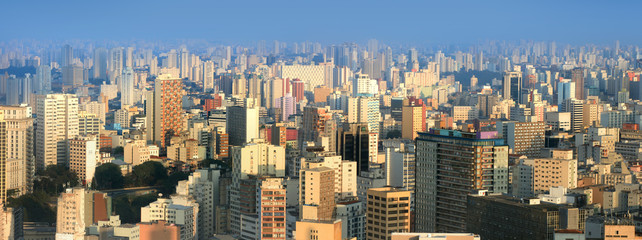 Fototapeta na wymiar Panoramic view of SaoPaulo urban area