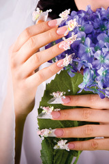 Fototapeta premium a woman's nail, designed with nail art