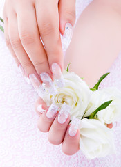 a woman's nail, designed with nail art