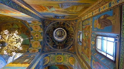 Fototapeta na wymiar Saint-Petersburg, Russia. Interior of the Church of the Savior on Spilled Blood (Cathedral of the Resurrection of Christ)