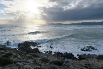 Sonnenuntergang Südafrikas Küste