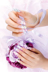 Fototapeta premium a woman's nail, designed with nail art