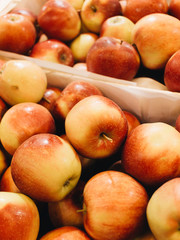 Pile of fresh ripe red apples