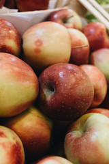 Pile of fresh ripe red apples