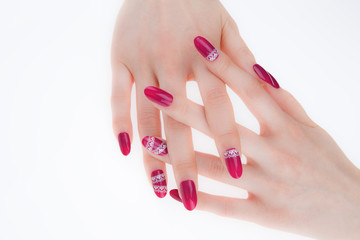 a woman's nail, designed with nail art