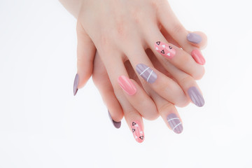 Naklejka premium a woman's nail, designed with nail art