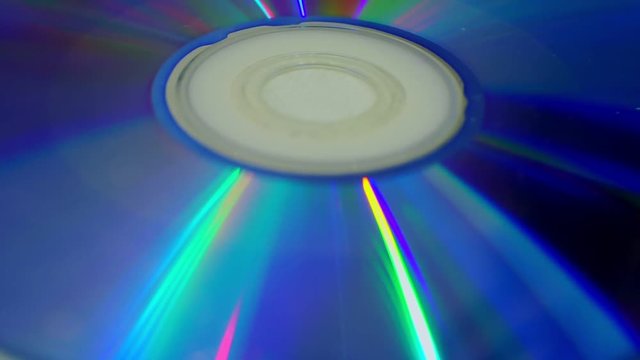 surface of an old compact laser dvd disc close-up.abstract moving background