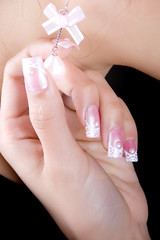 a woman's nail, designed with nail art