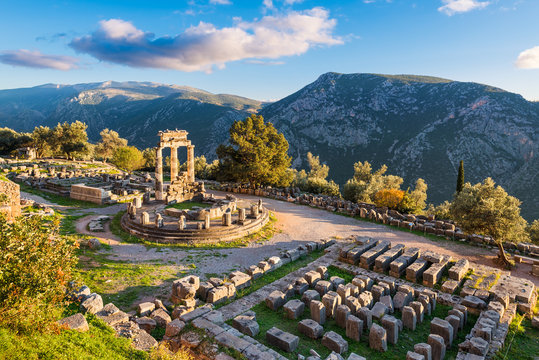 Fototapeta Temple of Athena Pronaia in ancient Delphi, Greece