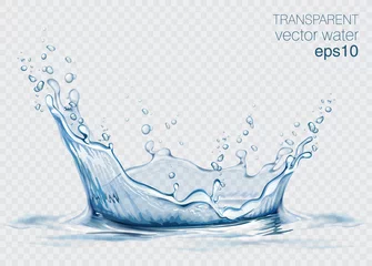 Transparent vector water splash and wave on light background © JL-art