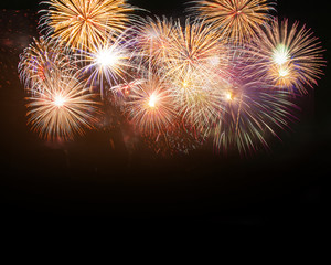 Fototapeta na wymiar Colorful of fireworks in holiday festival