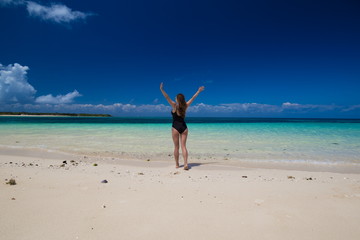 Zanzibar, woman, black bikini, sexy back