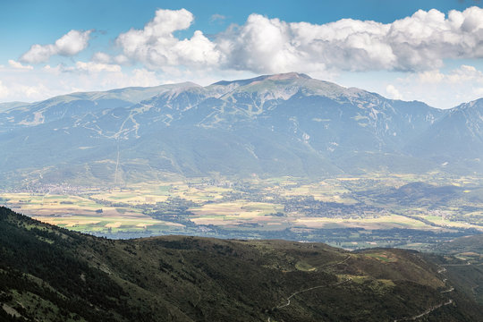 Mountain valley with small town