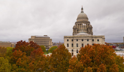 Providence Rhode Island Fall Color Trees Changing Capitol State House