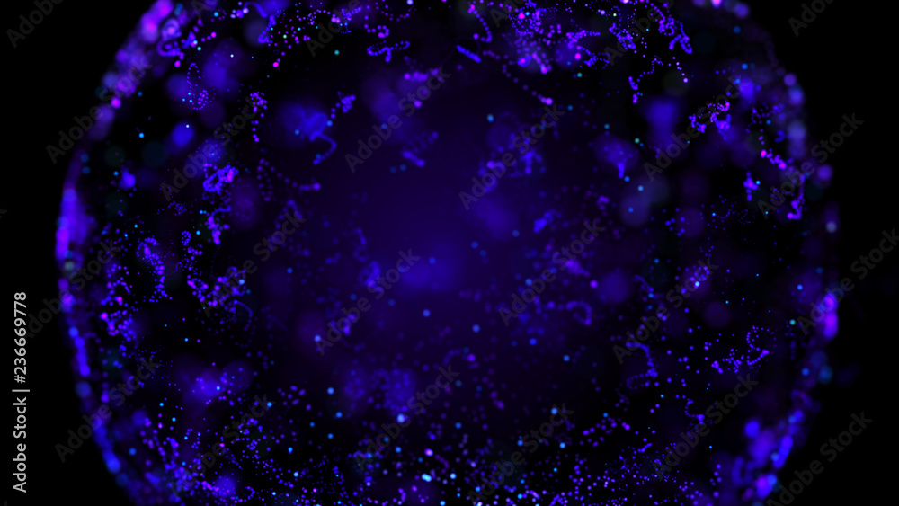Poster abstract sphere in outer space. futuristic globalization interface. digital spherical hologram. 3d r