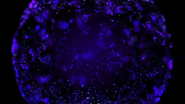 Abstract sphere in outer space. Futuristic globalization interface. Digital spherical hologram. 3d rendering.