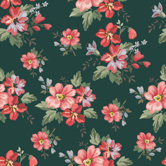Seamless vintage floral pattern for gift wrap and fabric design