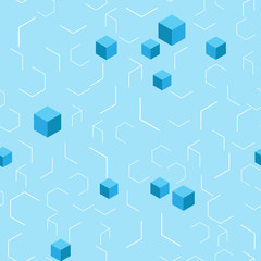 Seamless background of bulk cubes and lines