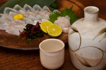 カサゴの刺身で晩酌