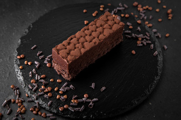 Chocolate cake with hearts Be my valentine dessert. Assorted Confectionery Range.