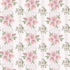 Seamless vintage floral pattern for gift wrap and fabric design