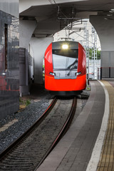 Fototapeta premium train approaching the train station
