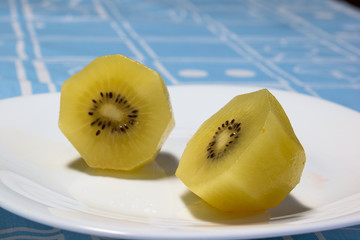 peeled kiwi fruit. Natural of New Zealand