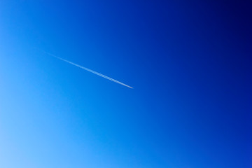jet plane in blue sky