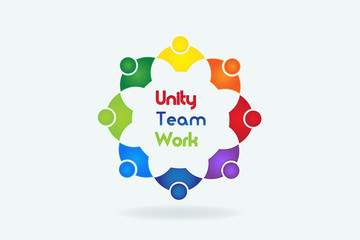 Fototapeta na wymiar Teamwork unity people logo