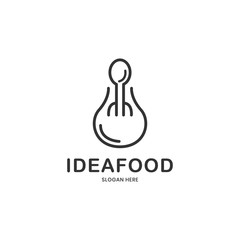 bulb and restaurant, Idea food logo design inspiration