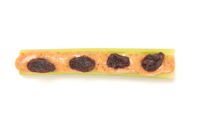 A Healthy Kid Friendly Snack of Celery and Nut Butter