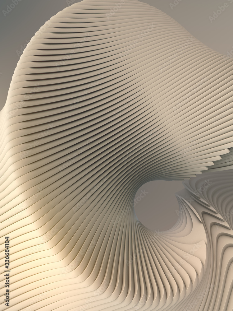Aufkleber white stripe pattern futuristic background. 3d render illustration