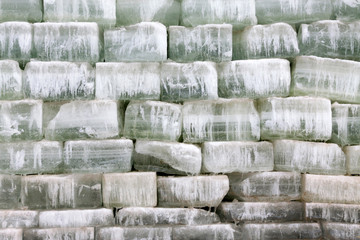 piles of ice in the outdoor