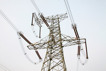 Electricity tower in the sky