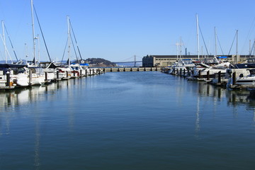 Fototapeta na wymiar Boats at San Francisco Harbor