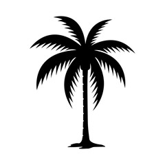 Obraz premium [PALM TREE] Palm tree silhouette vector image.