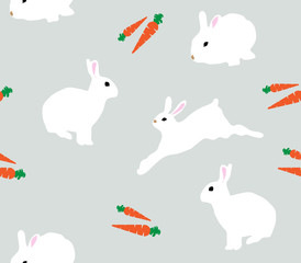 Vector Seamless Bunnies Background